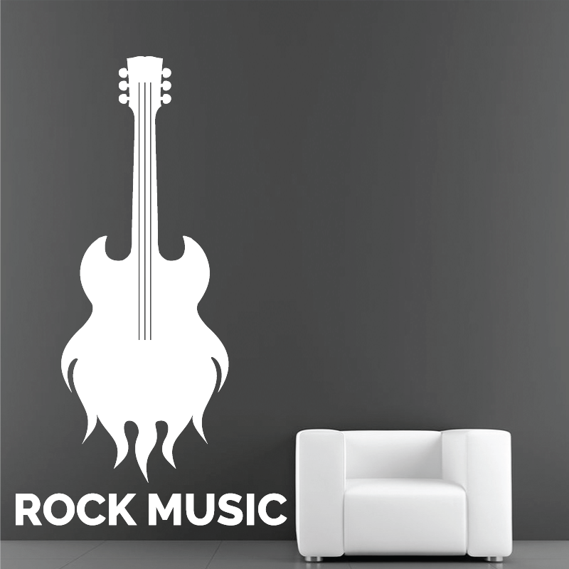 Sticker Mural Guitare Rock Music ZoneStickers