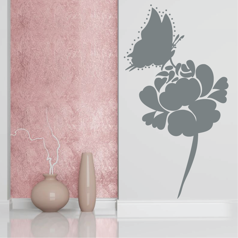 Sticker Mural Papillon Fleur ZoneStickers