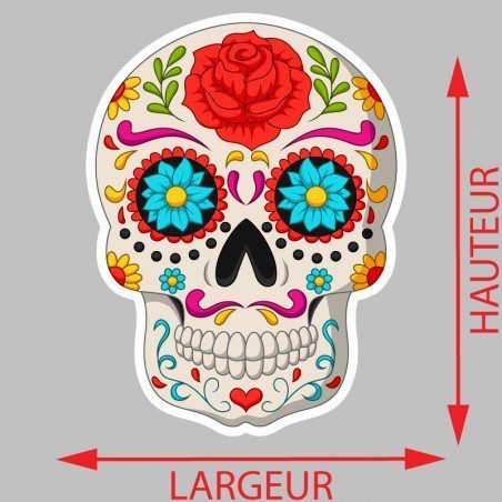 Sticker Mural Calavera SugarSkull Autocollant Calavera SugarSkull