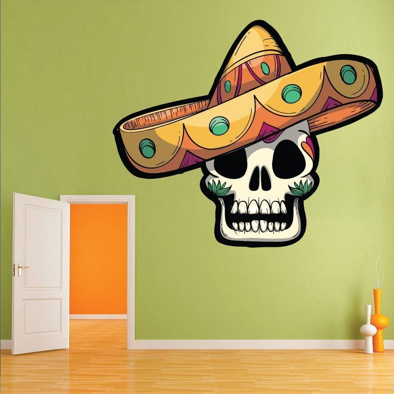 Sticker Mural Calavera Mexicain Autocollant Intérieur Calavera