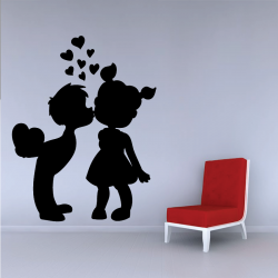 Sticker Mural Enfants Amoureux - 1