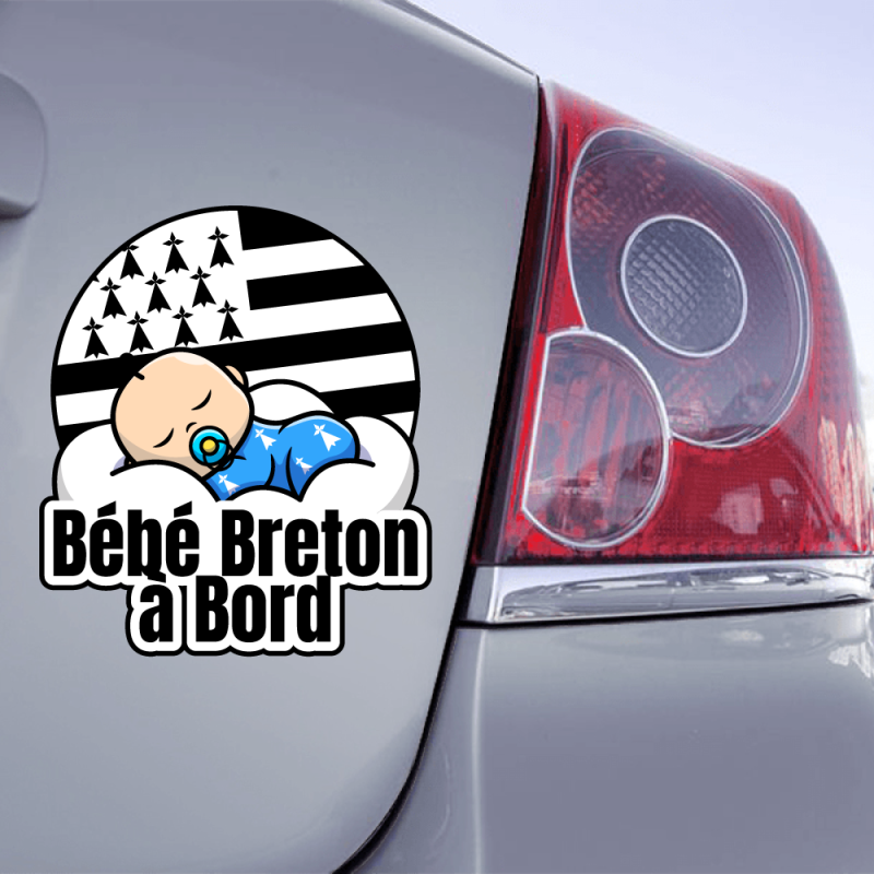 Sticker autocollant conduite accompagnée voiture breton