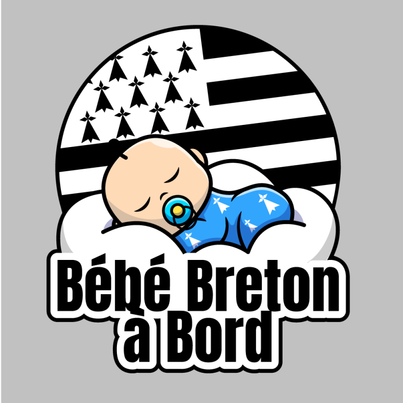 Sticker breton bébé à bord - Autocollant breton bébé à bord