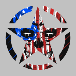 Lot de 2 stickers étoile US Army Skull USA