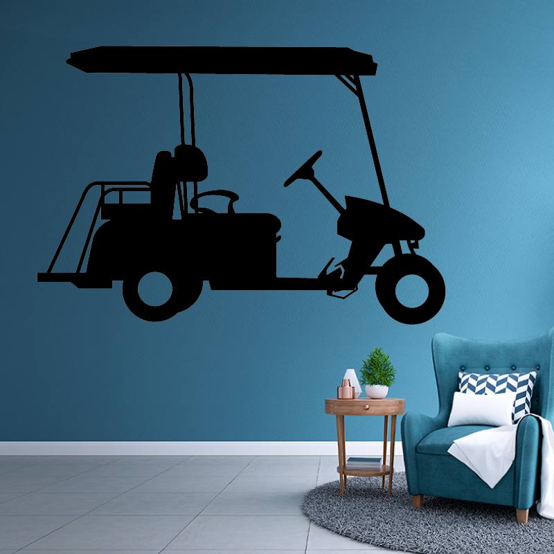 Autocollant Mural Voiturette de Golf noir