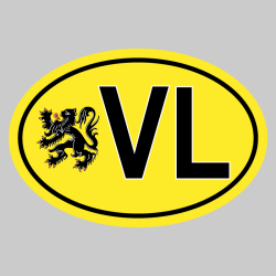 Sticker VL Avec drapeau - Code Pays Flandre