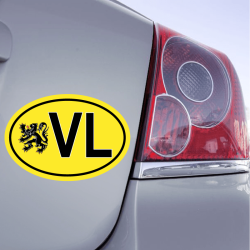 Sticker VL Avec drapeau - Code Pays Flandre