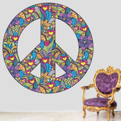 Autocollant peace and love design