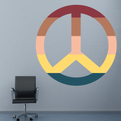 Sticker peace & love coloré