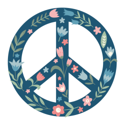 Autocollant peace and love