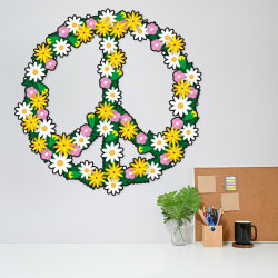 Sticker peace & love fleur