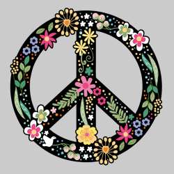 Autocollant peace and love pacifiste
