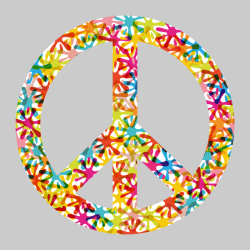 Autocollant peace and love solidarité