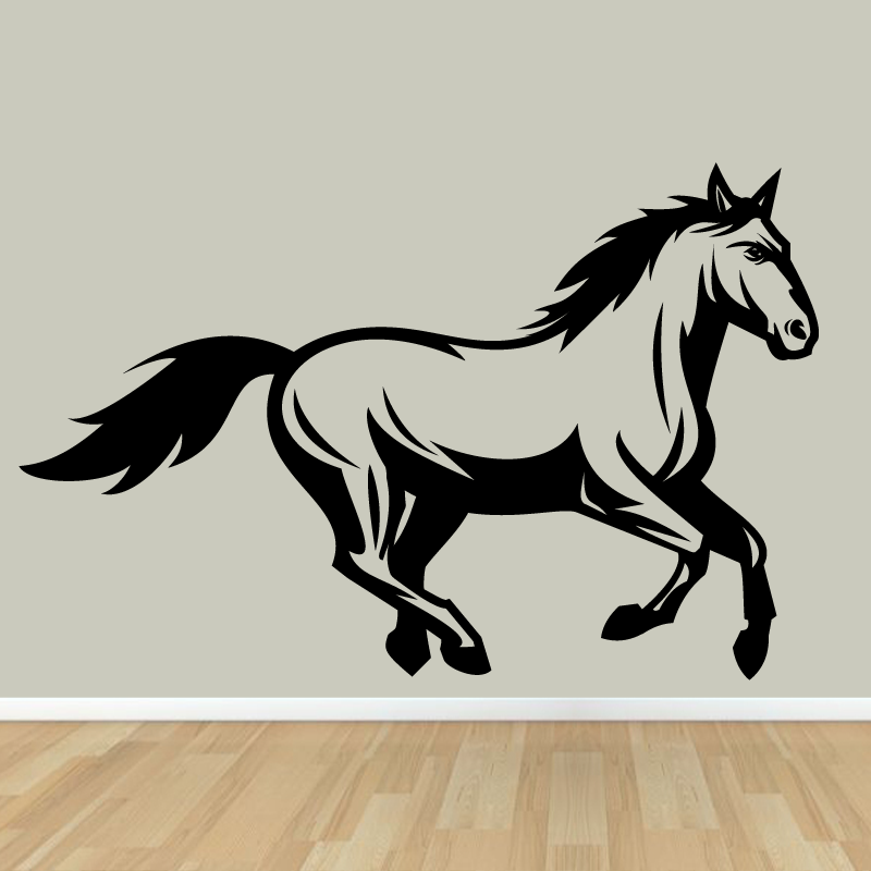 Sticker décoration cheval galop