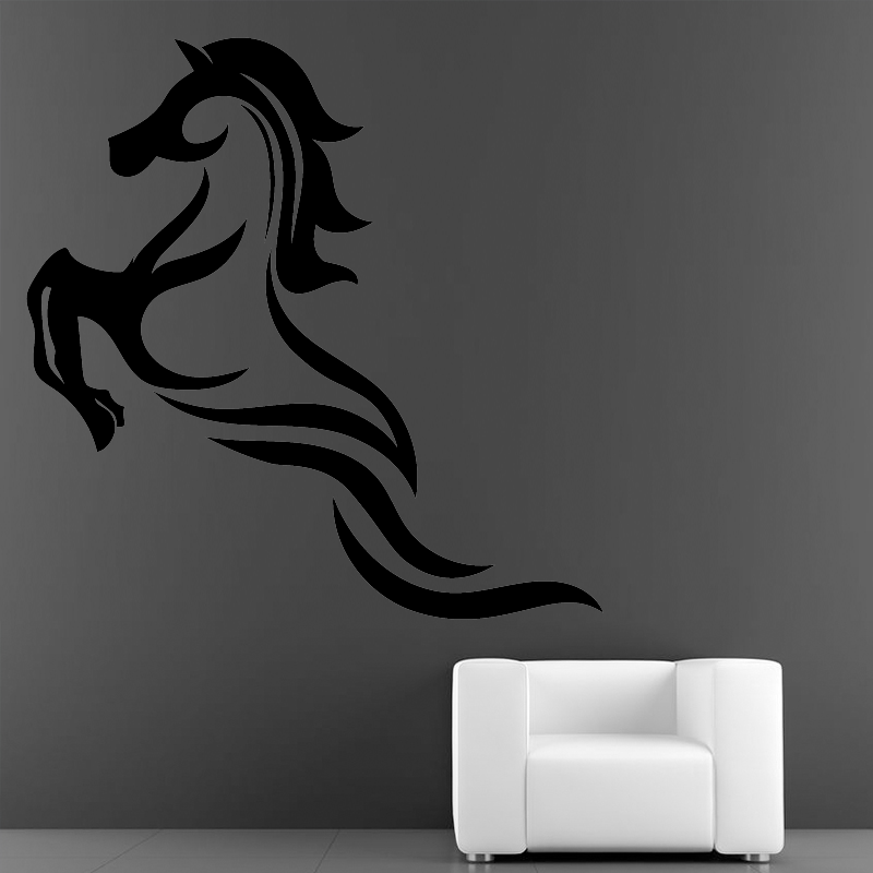 Autocollant Mural Logo cheval noir