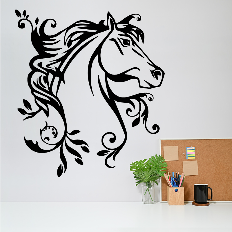 Décalcomanies murales pour chevaux avec nom personnalisé