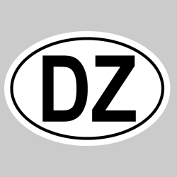 Autocollant DZ - Code Pays Algérie
