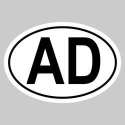 Autocollant AD - Code Pays Andorre