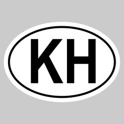Autocollant KH - Code Pays Cambodge