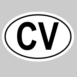 Autocollant CV - Code Pays Cap-Vert