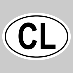 Autocollant CL - Code Pays Chili