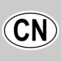 Autocollant CN - Code Pays Chine
