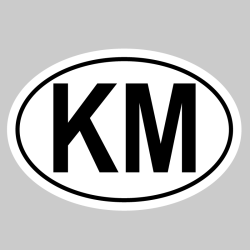 Autocollant 	KM - Code Pays Comores