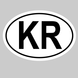 Autocollant KR - Code Pays Corée du Sud