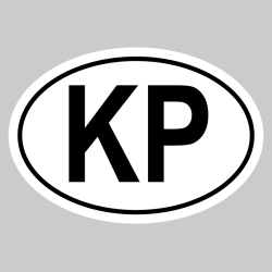 Autocollant KP - Code Pays Corée du Nord