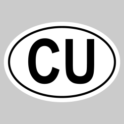 Autocollant CU - Code Pays Cuba