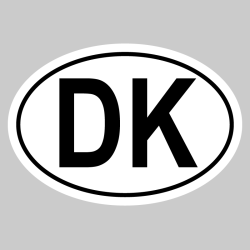 Autocollant DK - Code Pays Danemark
