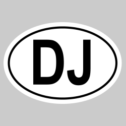 Autocollant DJ - Code Pays Djibouti