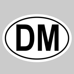 Autocollant DM - Code Pays Dominique