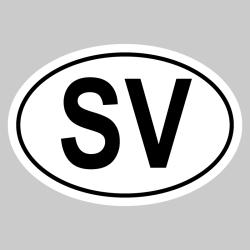 Autocollant SV - Code Pays Salvador
