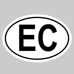 Autocollant EC - Code Pays Équateur