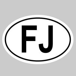 Autocollant FJ - Code Pays Fidji