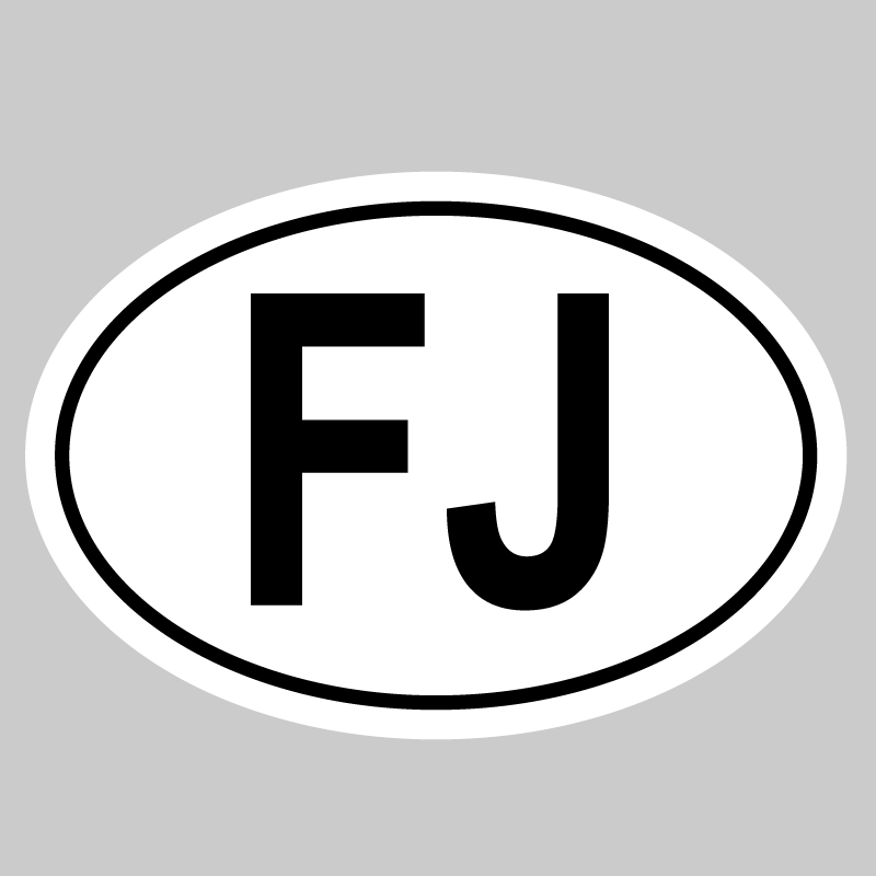 Autocollant Code pays FJ Fidji ZoneStickers