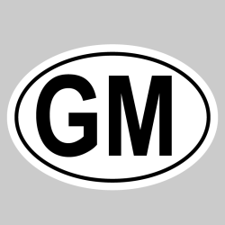 Autocollant GM - Code Pays Gambie