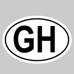 Autocollant GH - Code Pays Ghana