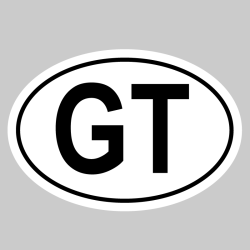 Autocollant GT - Code Pays Guatemala