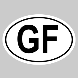 Autocollant GF - Code Pays Guyane
