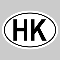 Autocollant HK - Code Pays Hong Kong