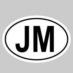 Autocollant JM - Code Pays Jamaïque