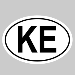 Autocollant KE - Code Pays Kenya