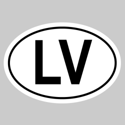 Autocollant LV - Code Pays Lettonie