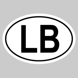 Autocollant LB - Code Pays Liban
