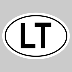 Autocollant LT - Code Pays Lituanie