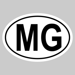 Autocollant MG - Code Pays Madagascar