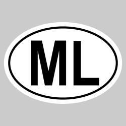 Autocollant ML - Code Pays Mali