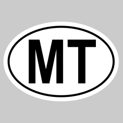 Autocollant MT - Code Pays Malte